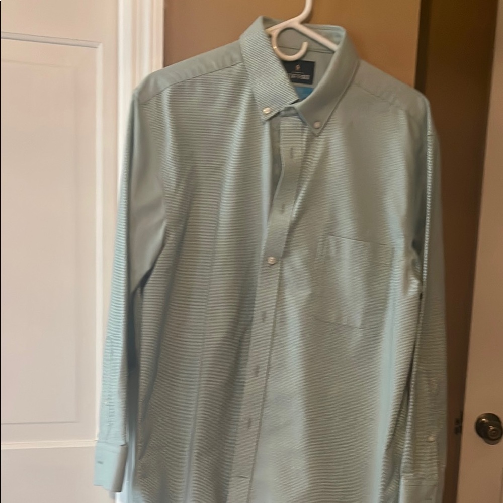 Stafford Green Casual Button Down Shirt